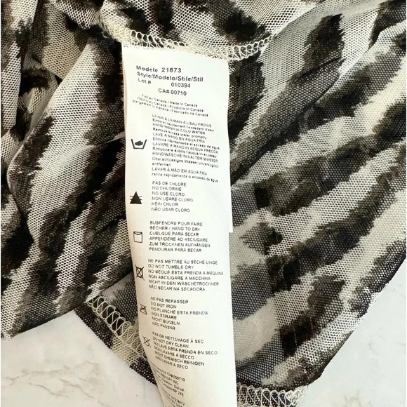 Joseph Ribkoff | Sheer Asymmetrical Top Zebra Print Cowl Neck 3/4 Sleeve - Picture 7 of 8
